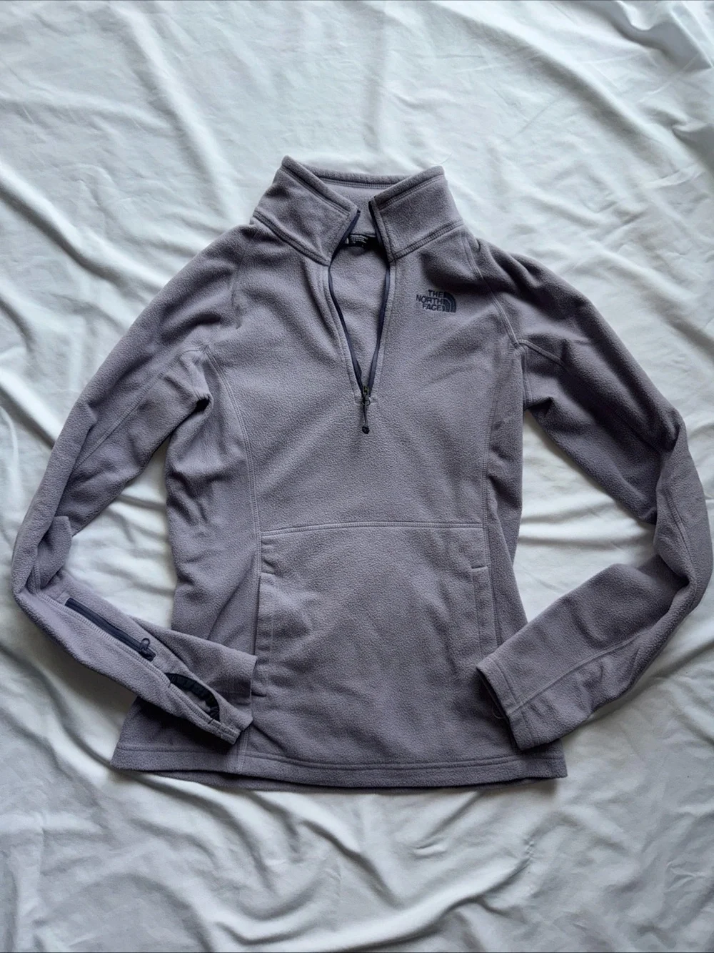 The North Face Lavender-Grey Quarter Zip Fleece Pullover